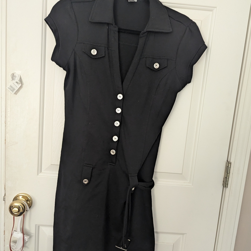 Chic Black Button-Up Dress